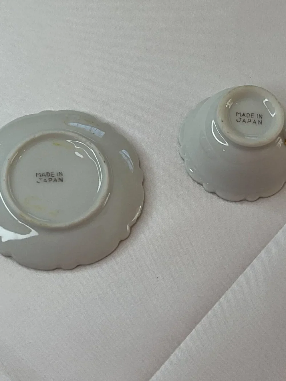 Vintage Miniature Japanese Hand Painted Cup & Saucer Set Cottage Dollhouse Tea‎